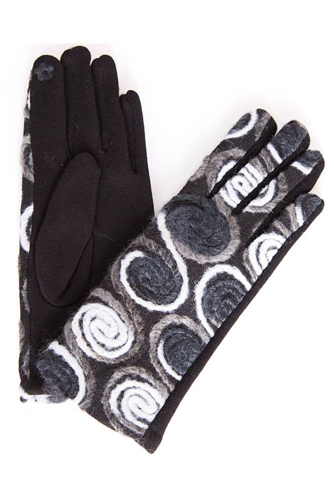 Assorted Swirl Pattern Fashion Gloves
