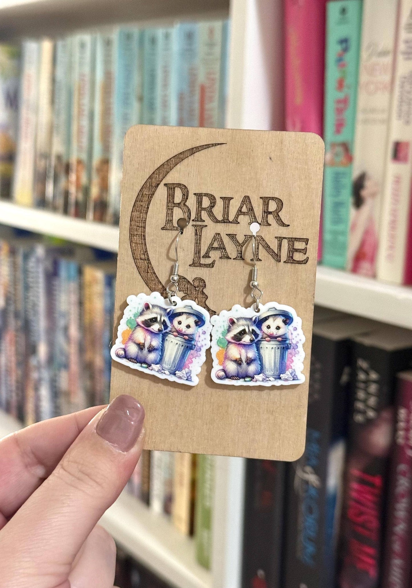 Raccoon & Possum Themed Rainbow Earrings