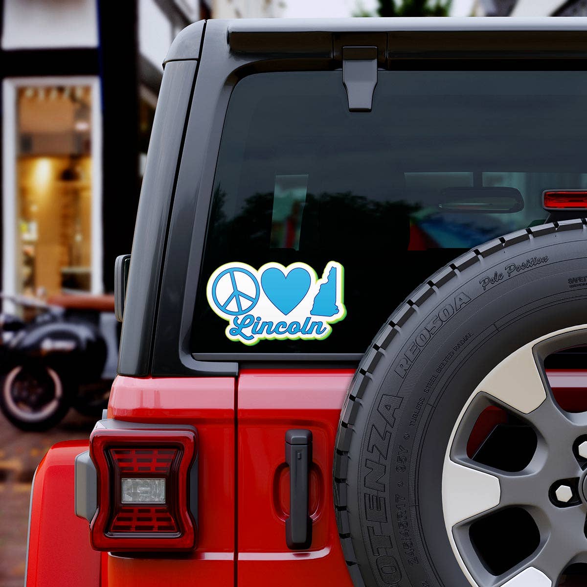 Peace Love Portsmouth, New Hampshire  Large Bumper Sticker