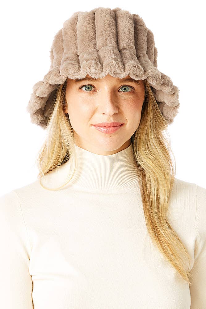 Solid Soft Faux Fur Bucket Hat