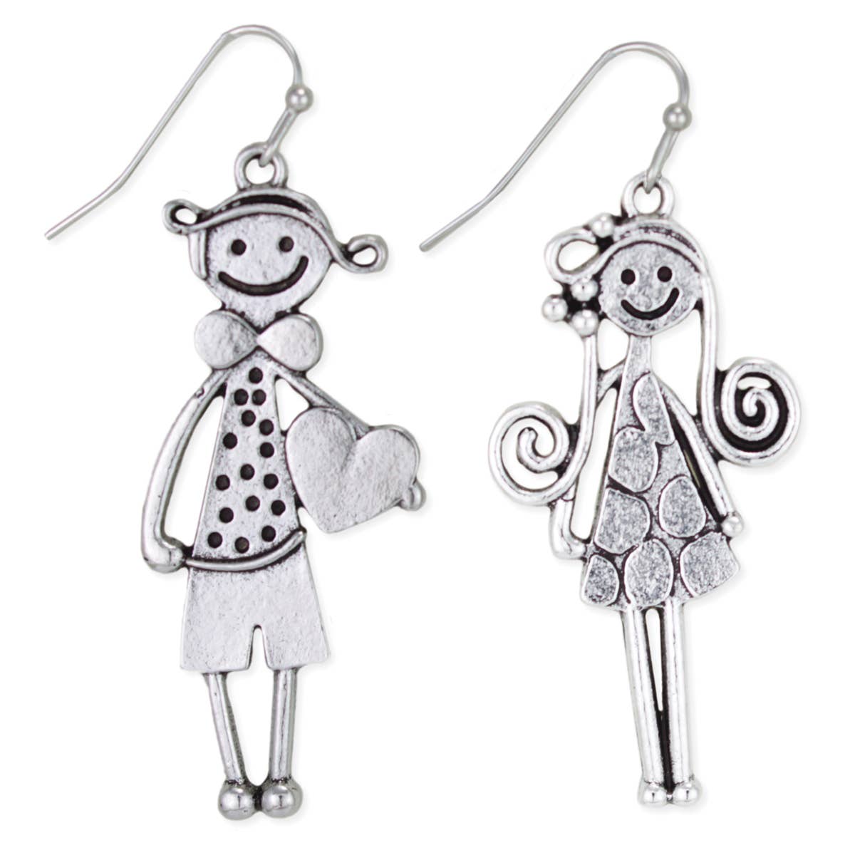 Perfect Pair His & Hers Silver Earrings