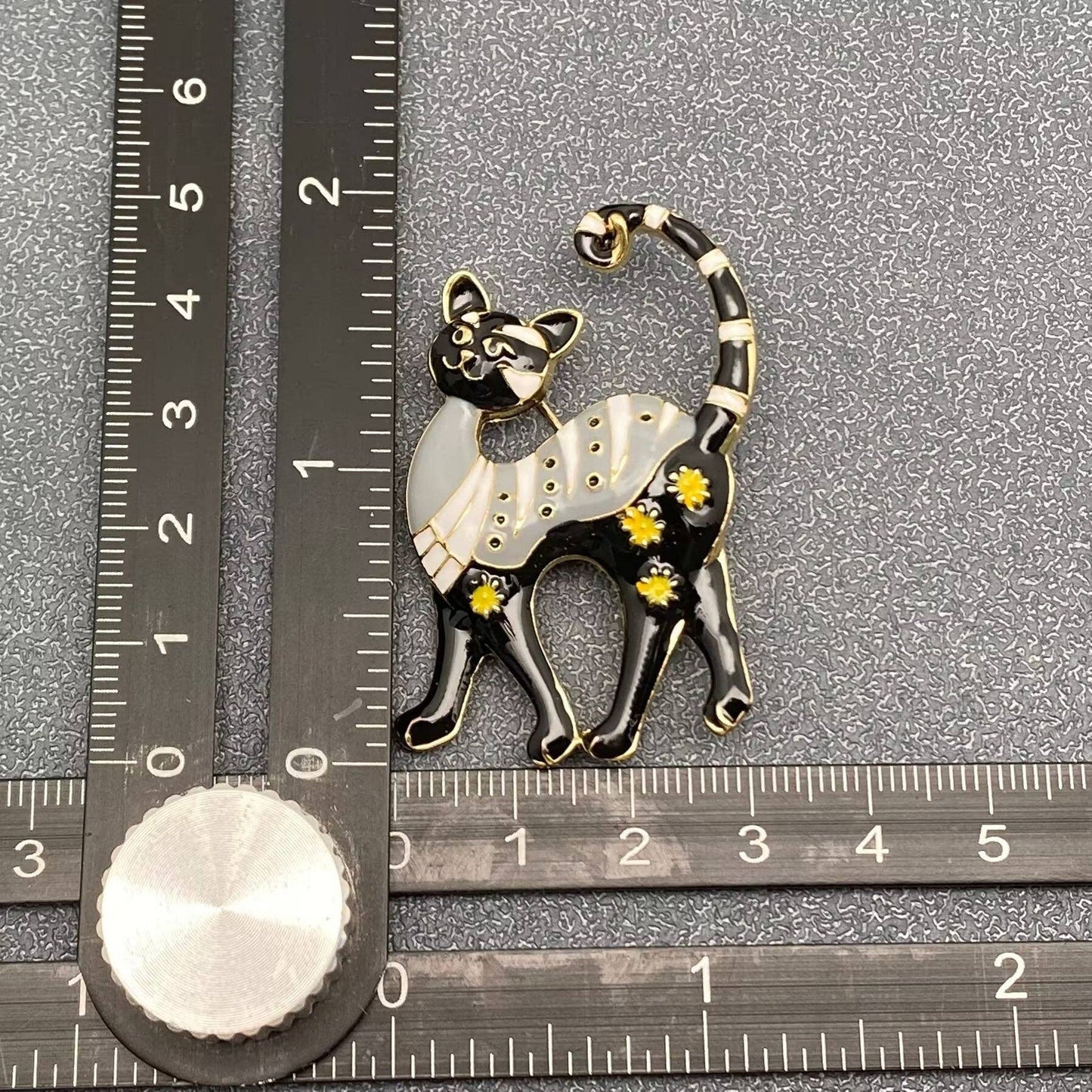 Enamel Cat Brooch