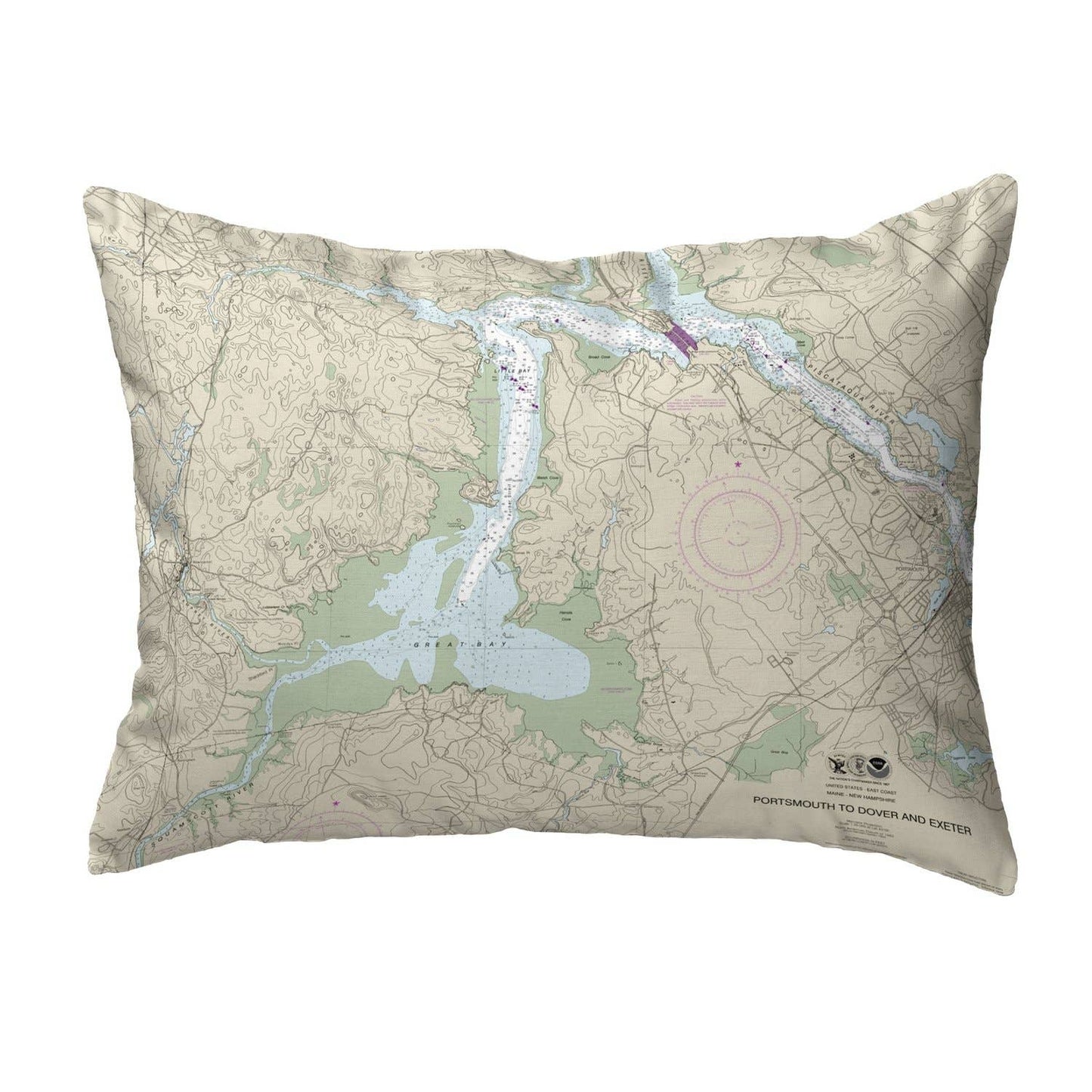 Portsmouth Dover & Exeter Great Bay NH In/Outdoor Pillow