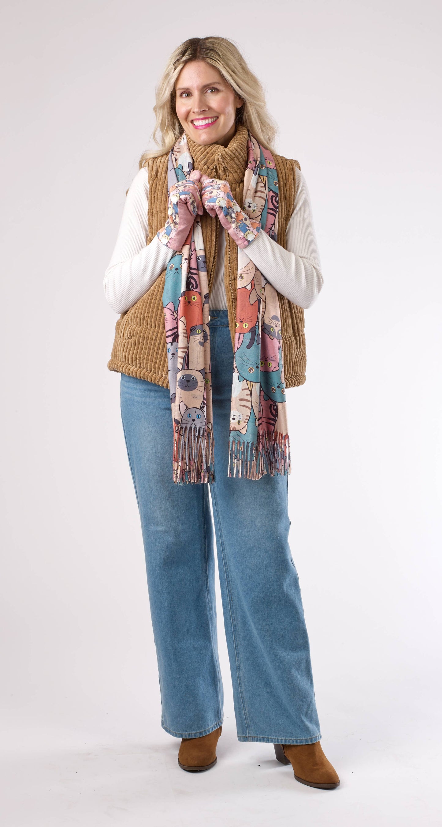 Cat Pattern Scarf