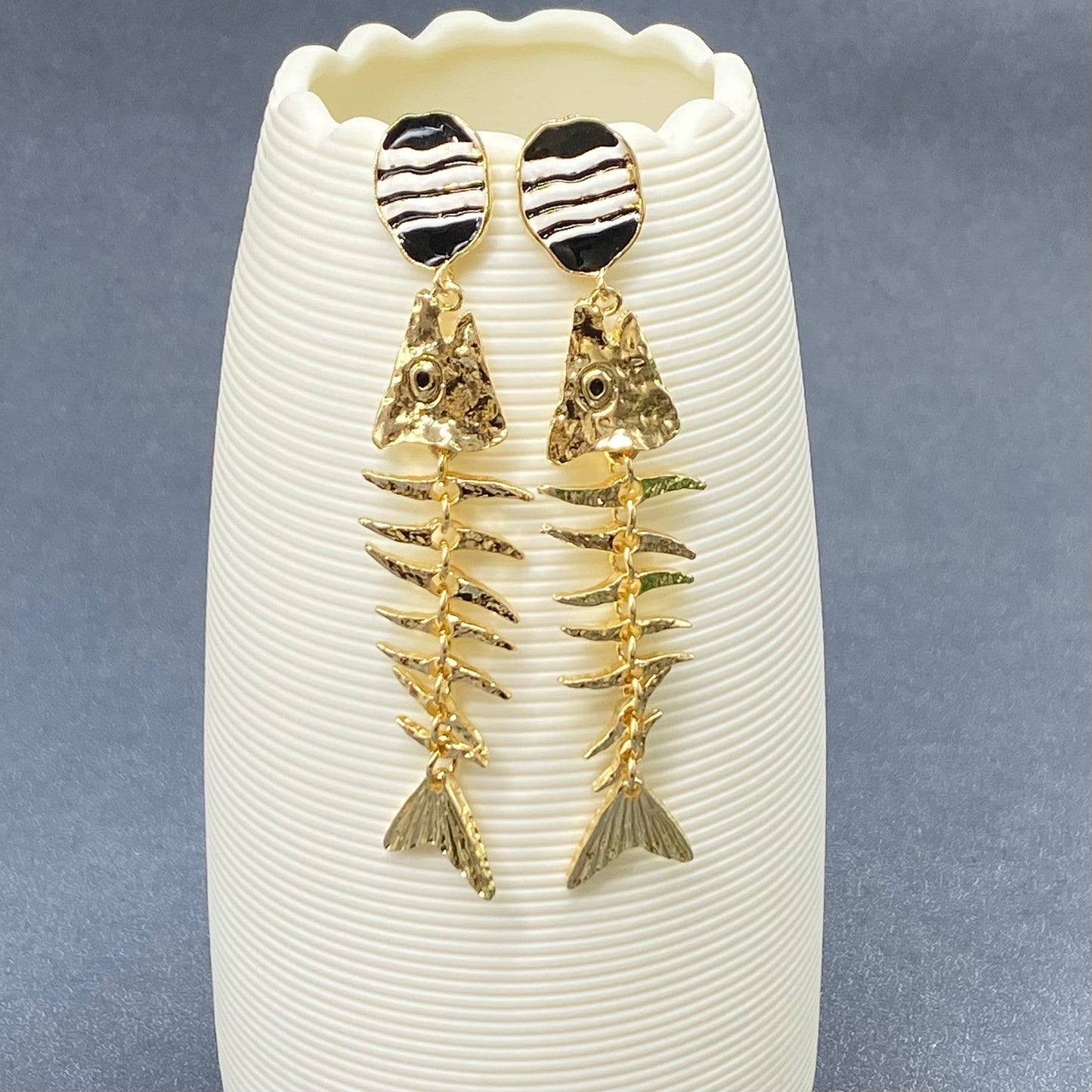 Fish Bone Dangle Earrings