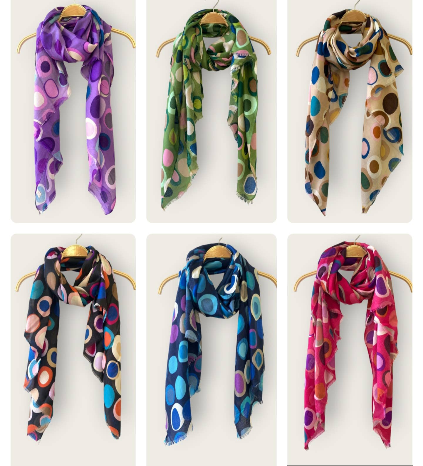 Double circle print scarves