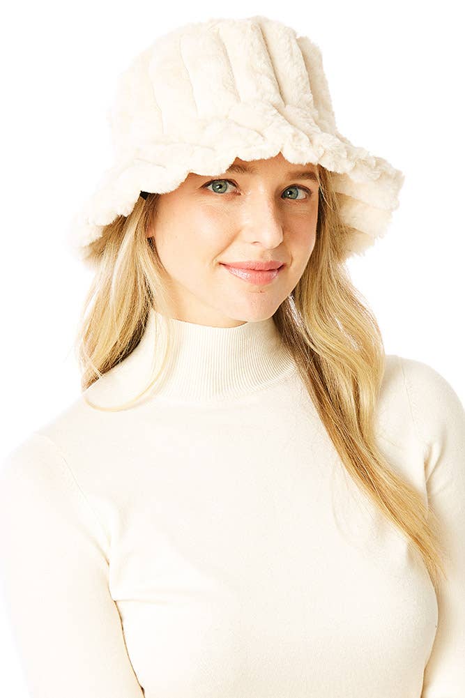Solid Soft Faux Fur Bucket Hat