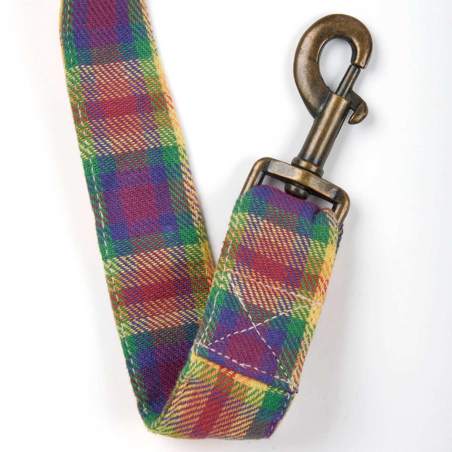 Rainbow Plaid Dog Leash