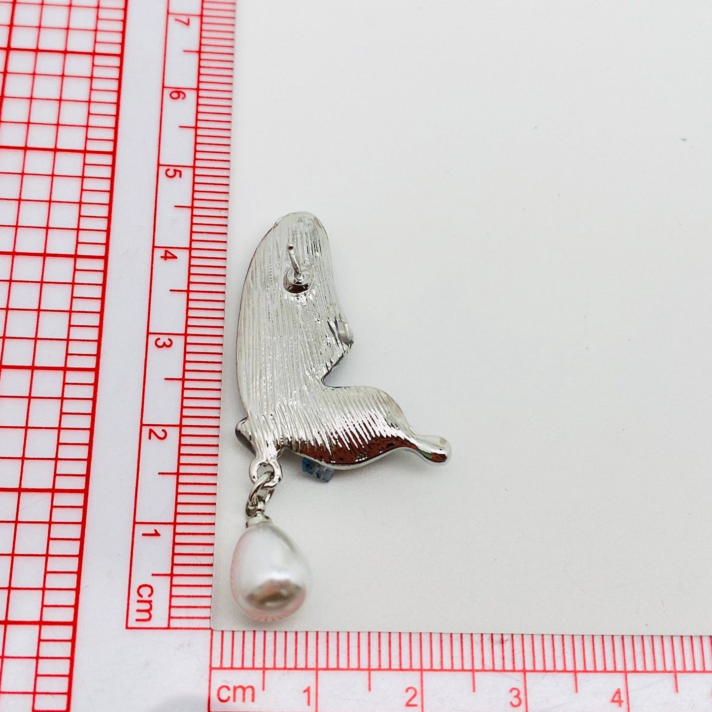 Pearl Pendant Crystal Wings Butterfly Earrings