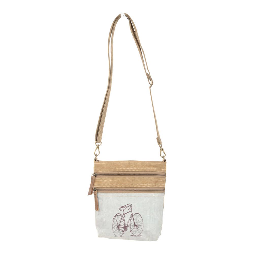Double Zipper Two Tone Bike Shoulder Bag