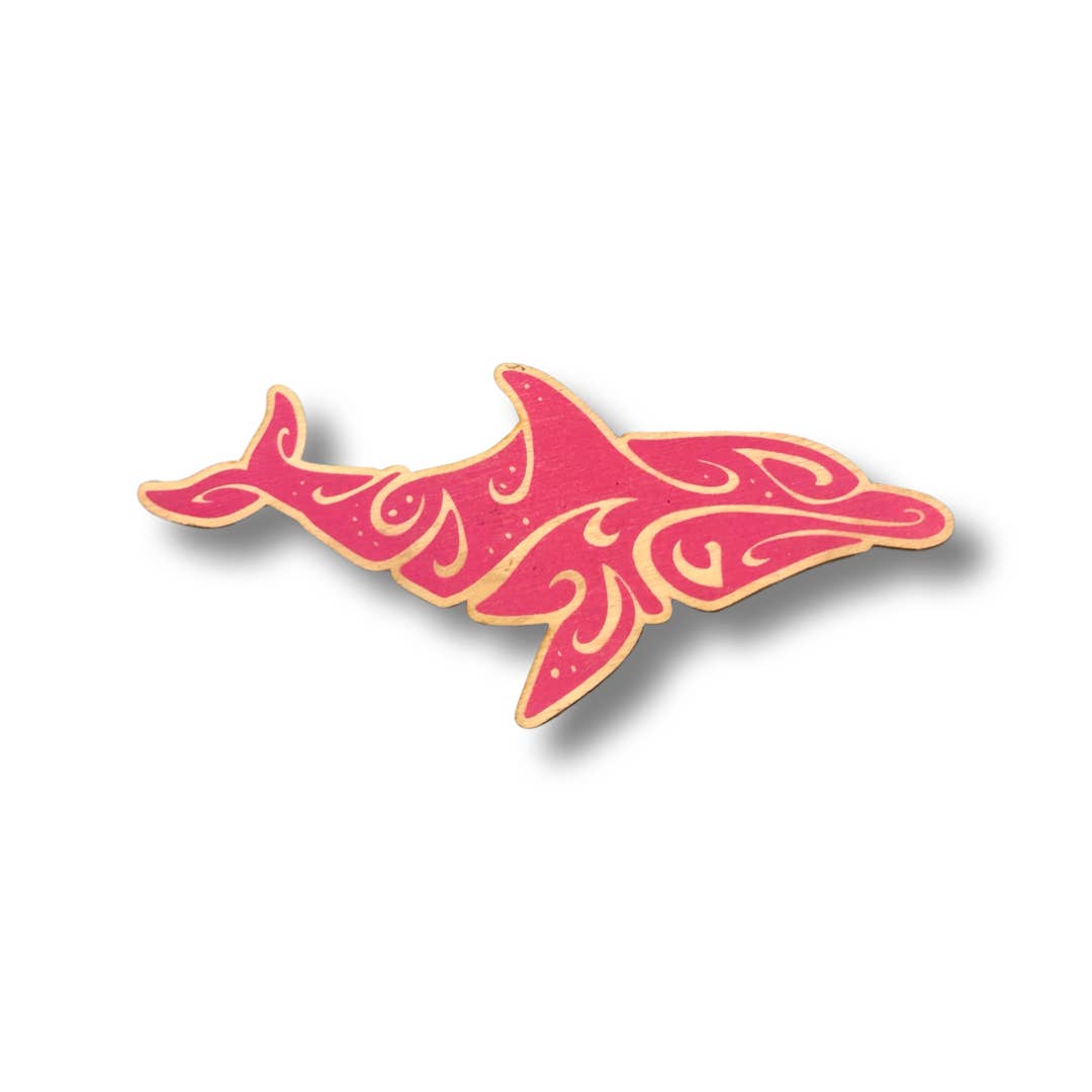Dolphin wood magnet