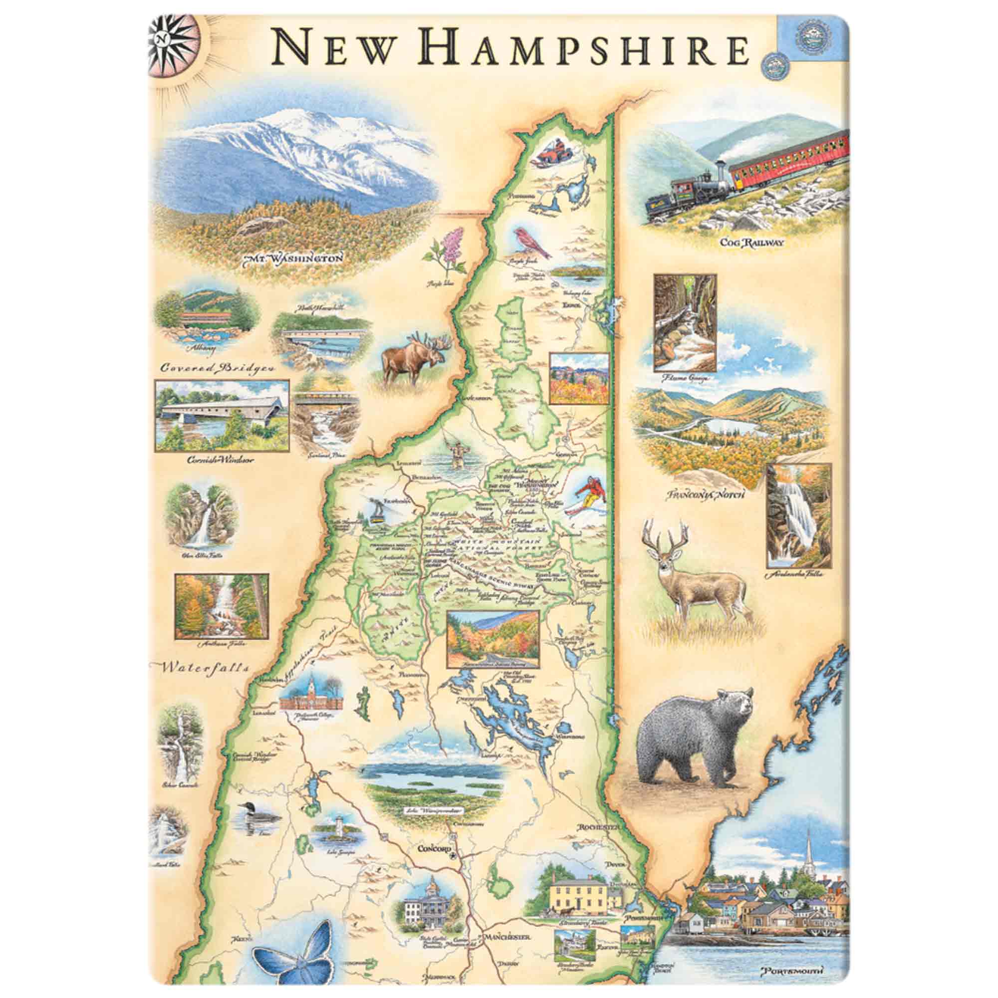 New Hampshire State Map Magnet – PortsmouthHistoryShop