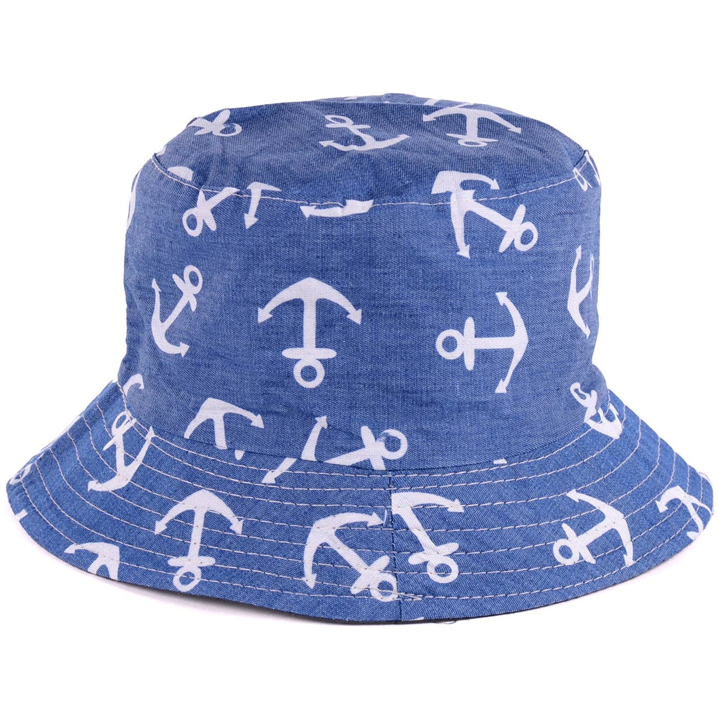 Midnight blue anchor bucket hat