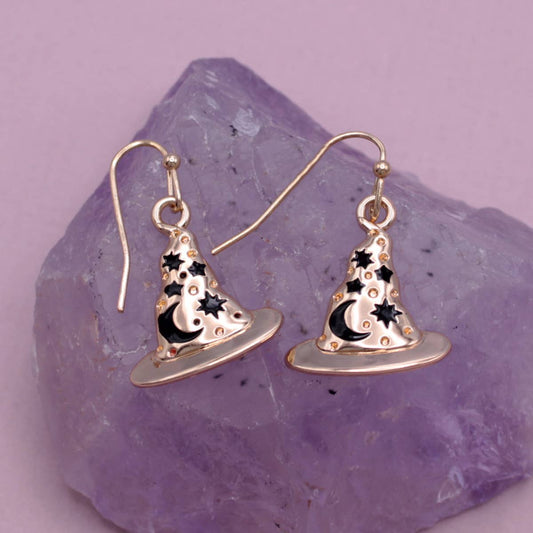 Hat Full of Magic Gold Earrings