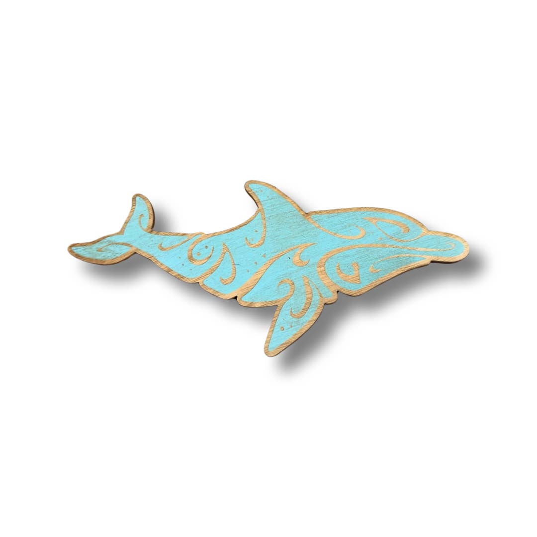 Dolphin wood magnet