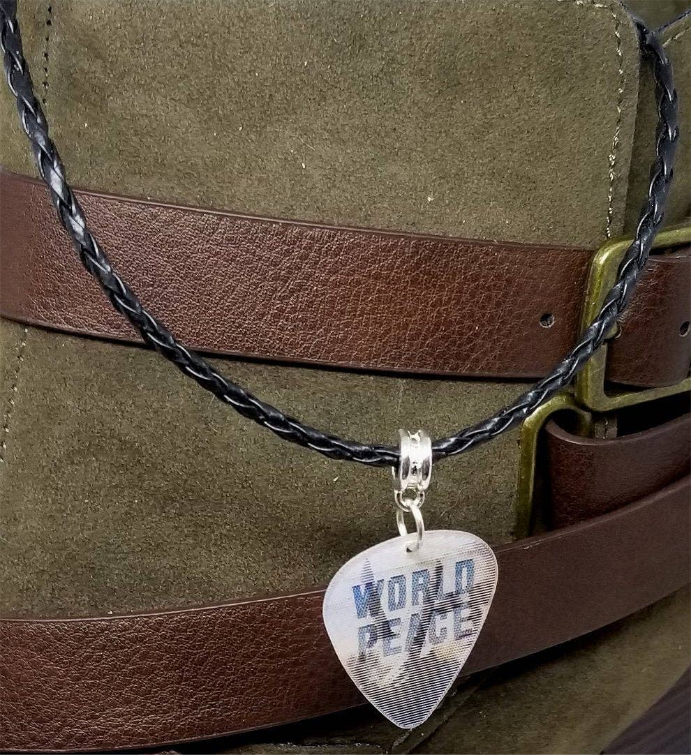 Peace Holographic Guitar Pick Necklace