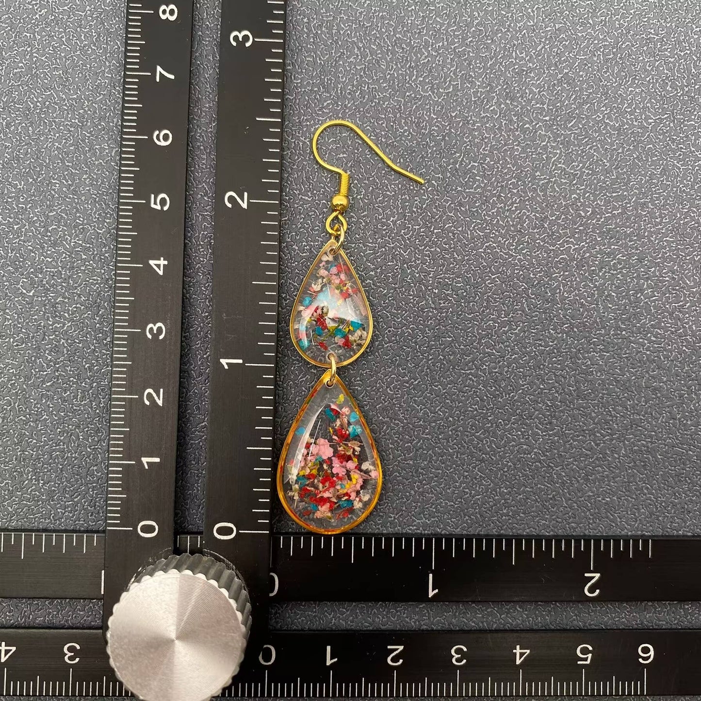 PDF - Floral Double Drop Charm Dangle Earrings