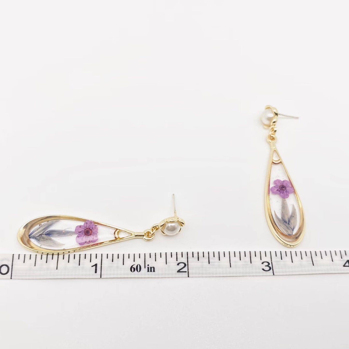 Dried Flowers Daffodil Post Earrings