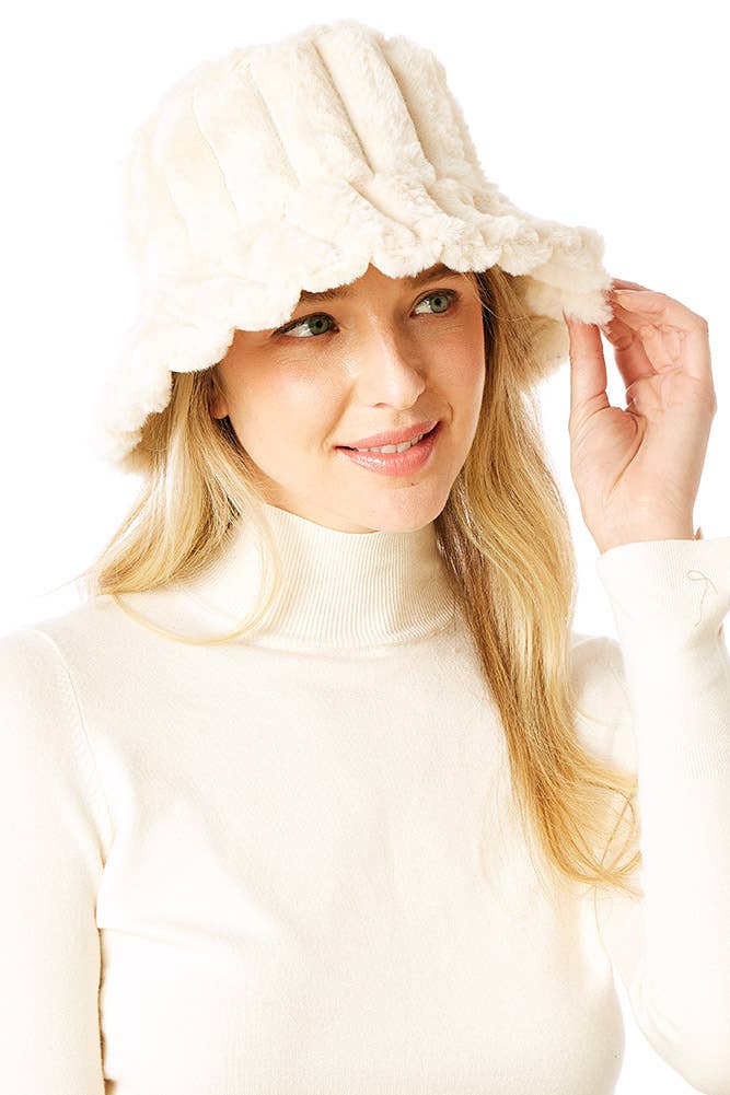 Solid Soft Faux Fur Bucket Hat