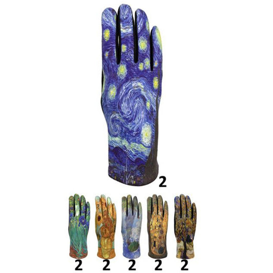 Women's Van Gogh Paintings Touch Screen Gloves