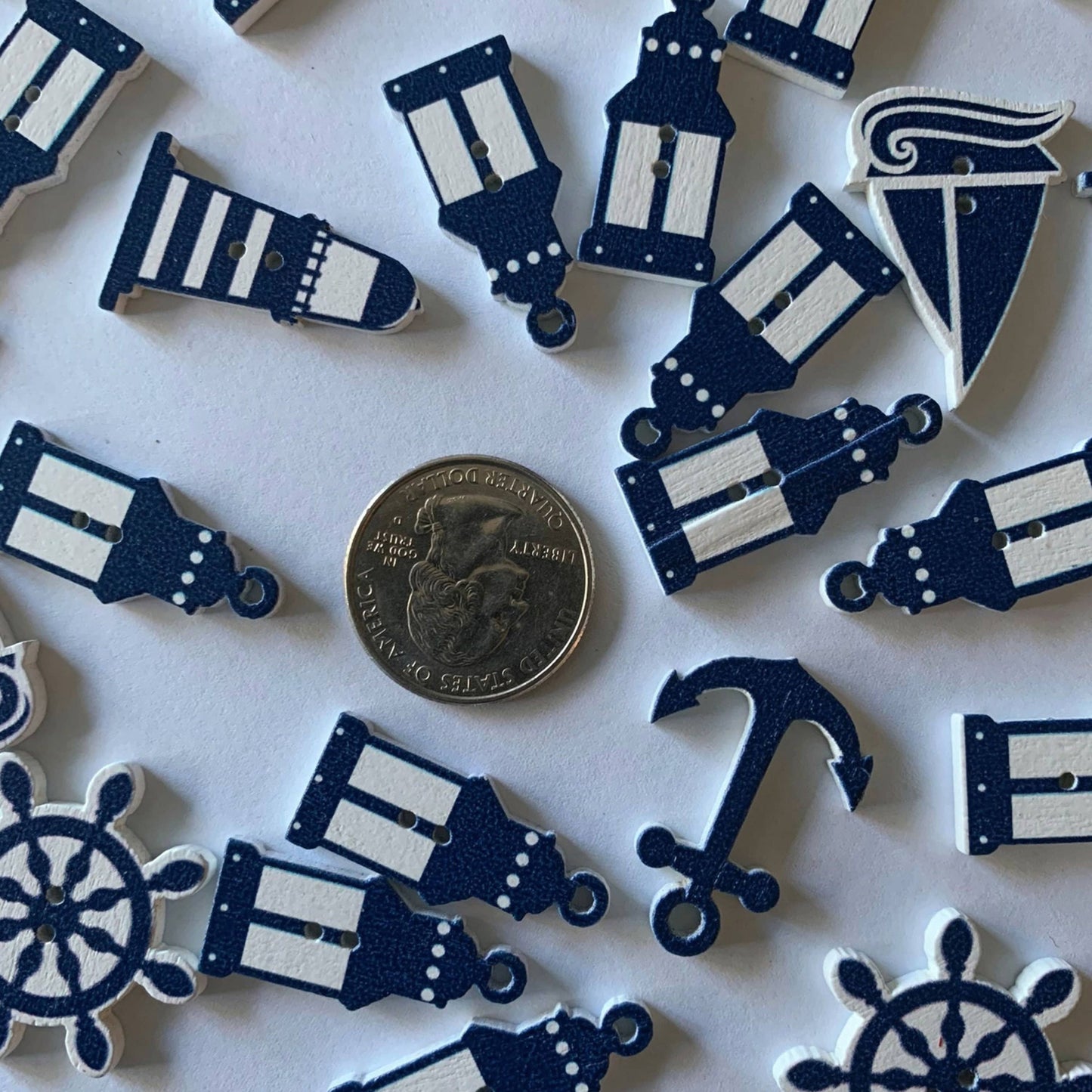 Nautical Themed Wooden Buttons