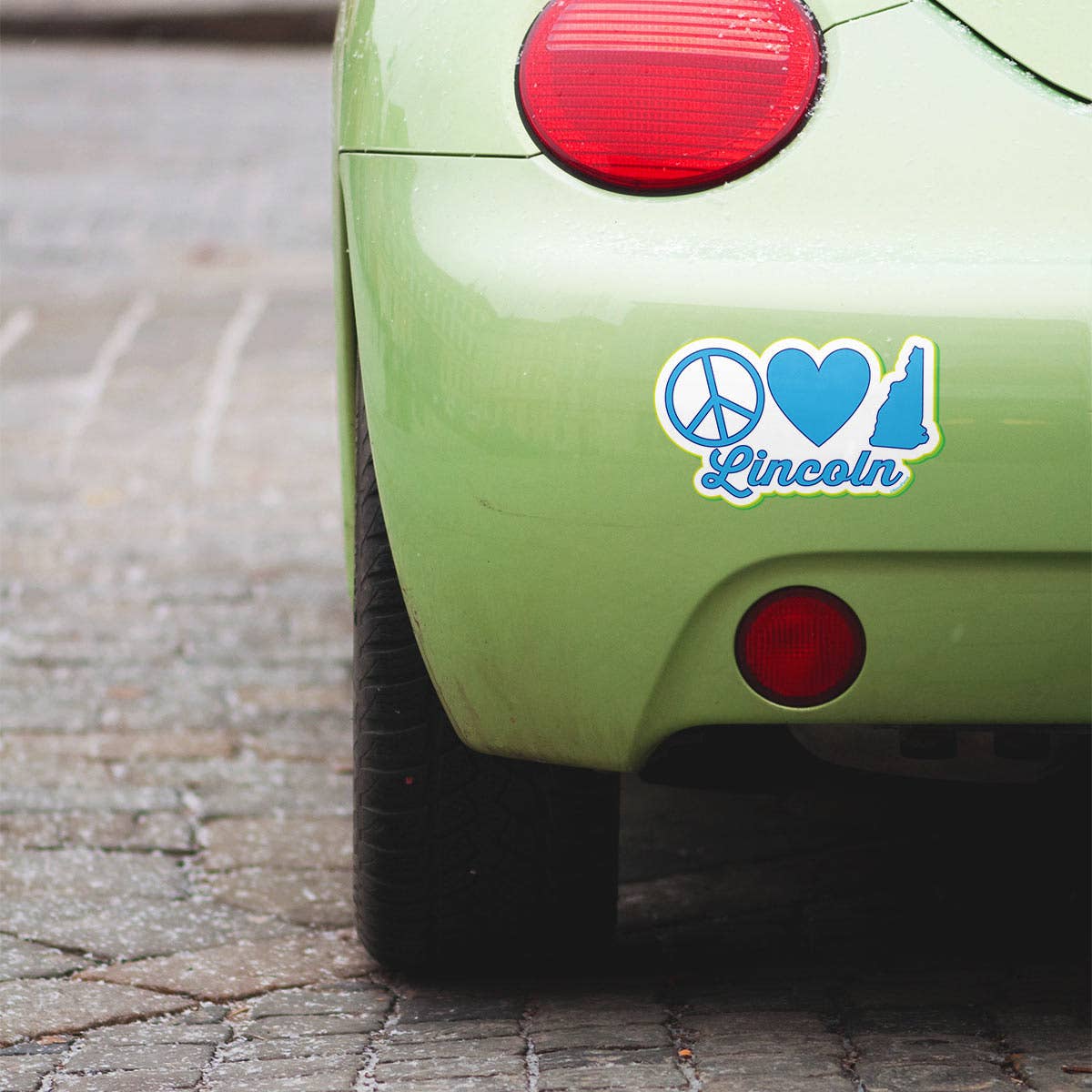 Peace Love Portsmouth, New Hampshire  Large Bumper Sticker