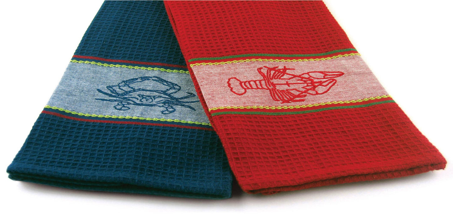 Lobster Embroidery Kitchen Towels