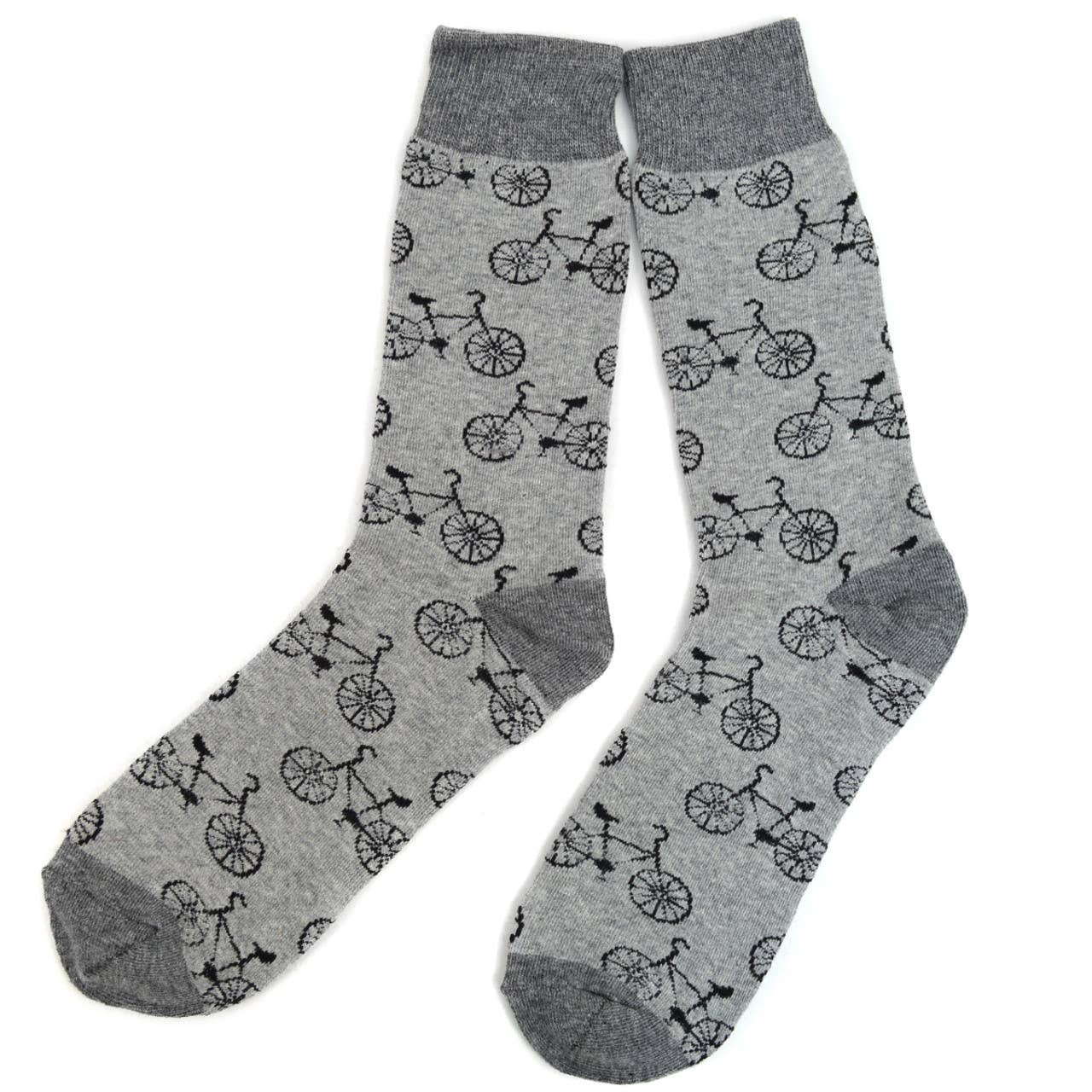 Men's Bicycle Novelty Socks: Gray