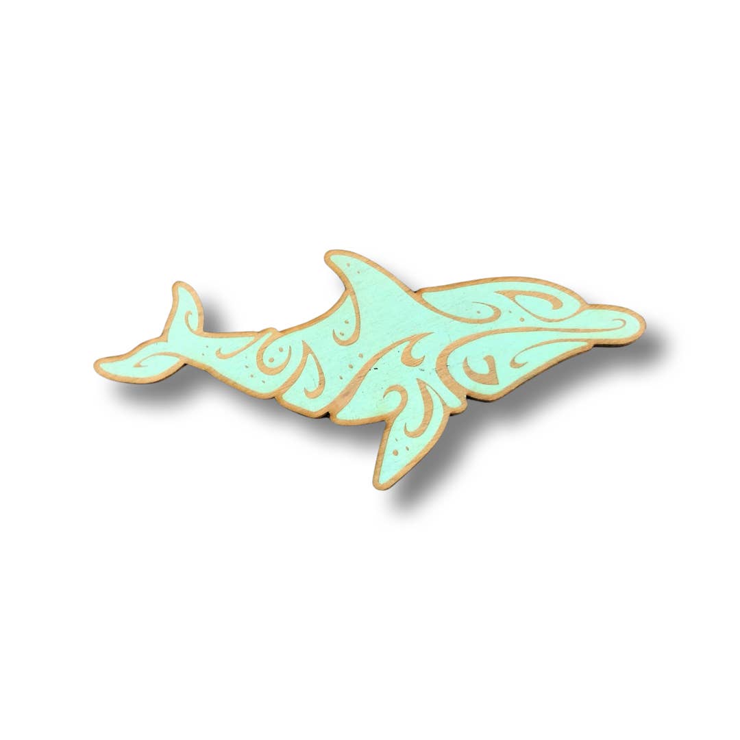 Dolphin wood magnet