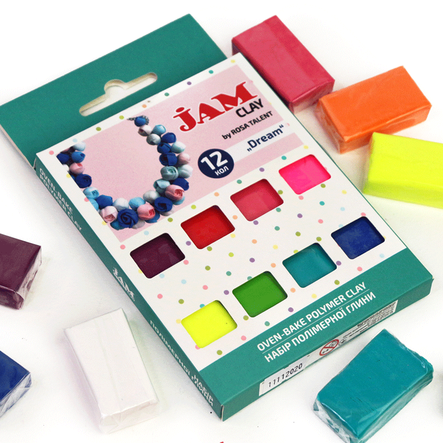 Polimer clay, set 12x20g, Jam Clay, ROSA TALENT