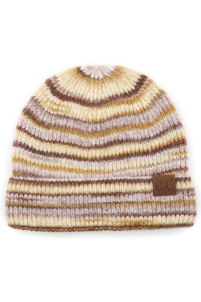 C.C Stripe Color Block Beanie
