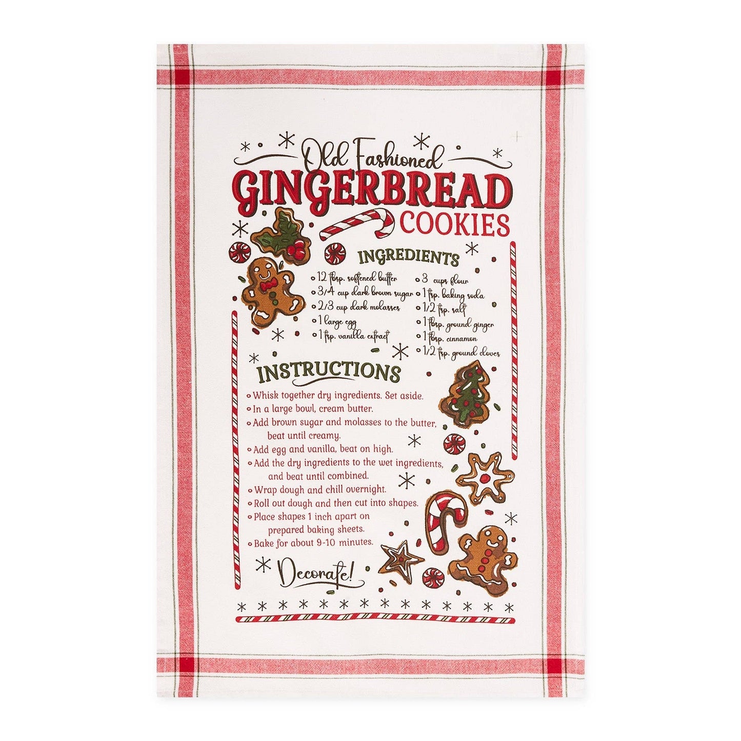 Hot Cocoa & Warm Gingerbread Cookies Printed Dishtowel