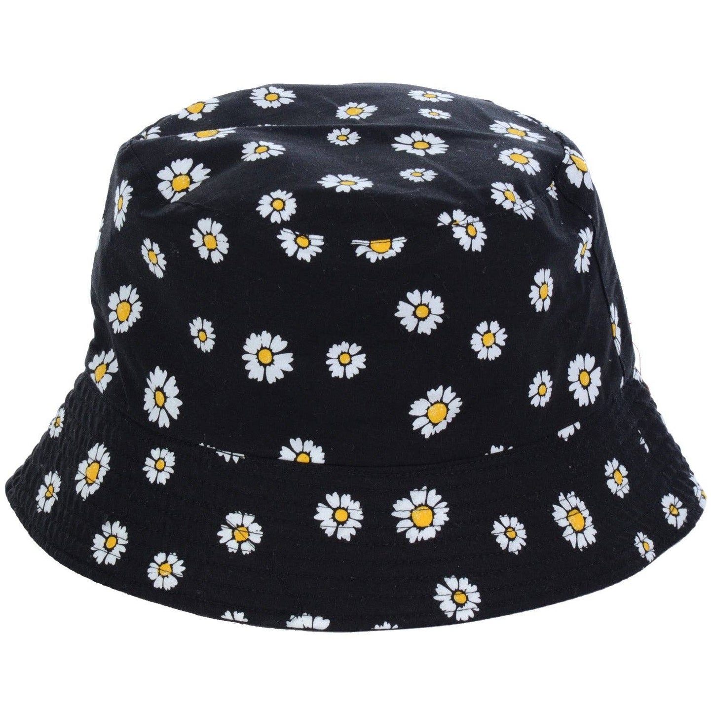 Black daisy bucket hat