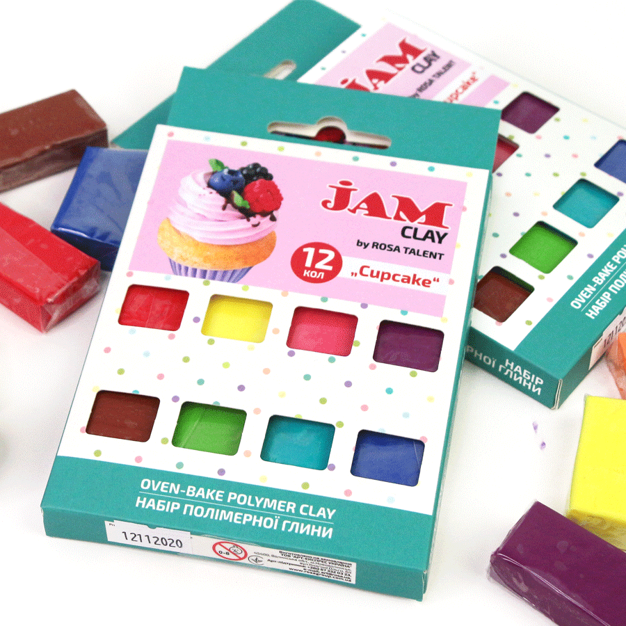 Polimer clay, set 12x20g, Jam Clay, ROSA TALENT