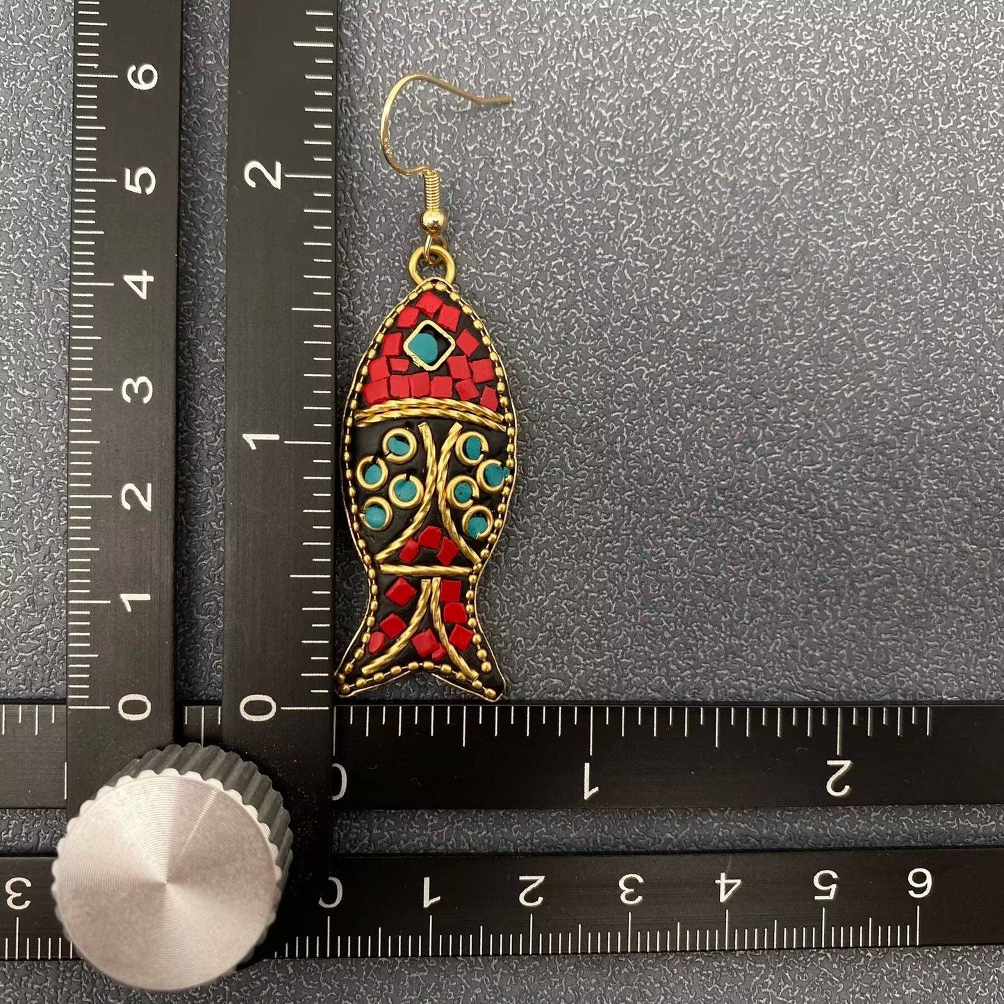 Vintage Nepal Style Fish Dangle Earrings