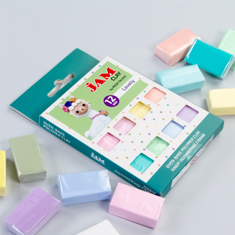 Polimer clay, set 12x20g, Jam Clay, ROSA TALENT