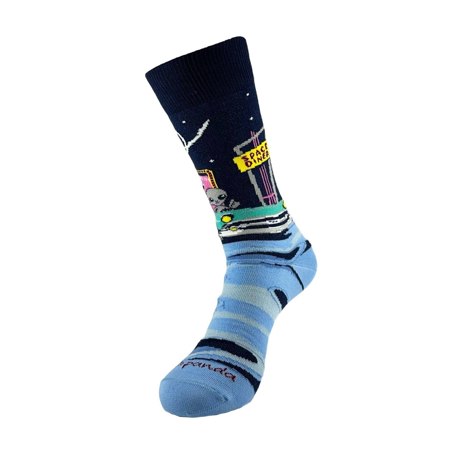 Alien Dinner Date Socks from the Sock Panda (Adult Medium - Women's Shoe Sizes 5-10)