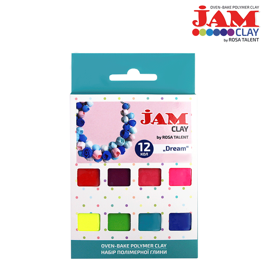 Polimer clay, set 12x20g, Jam Clay, ROSA TALENT