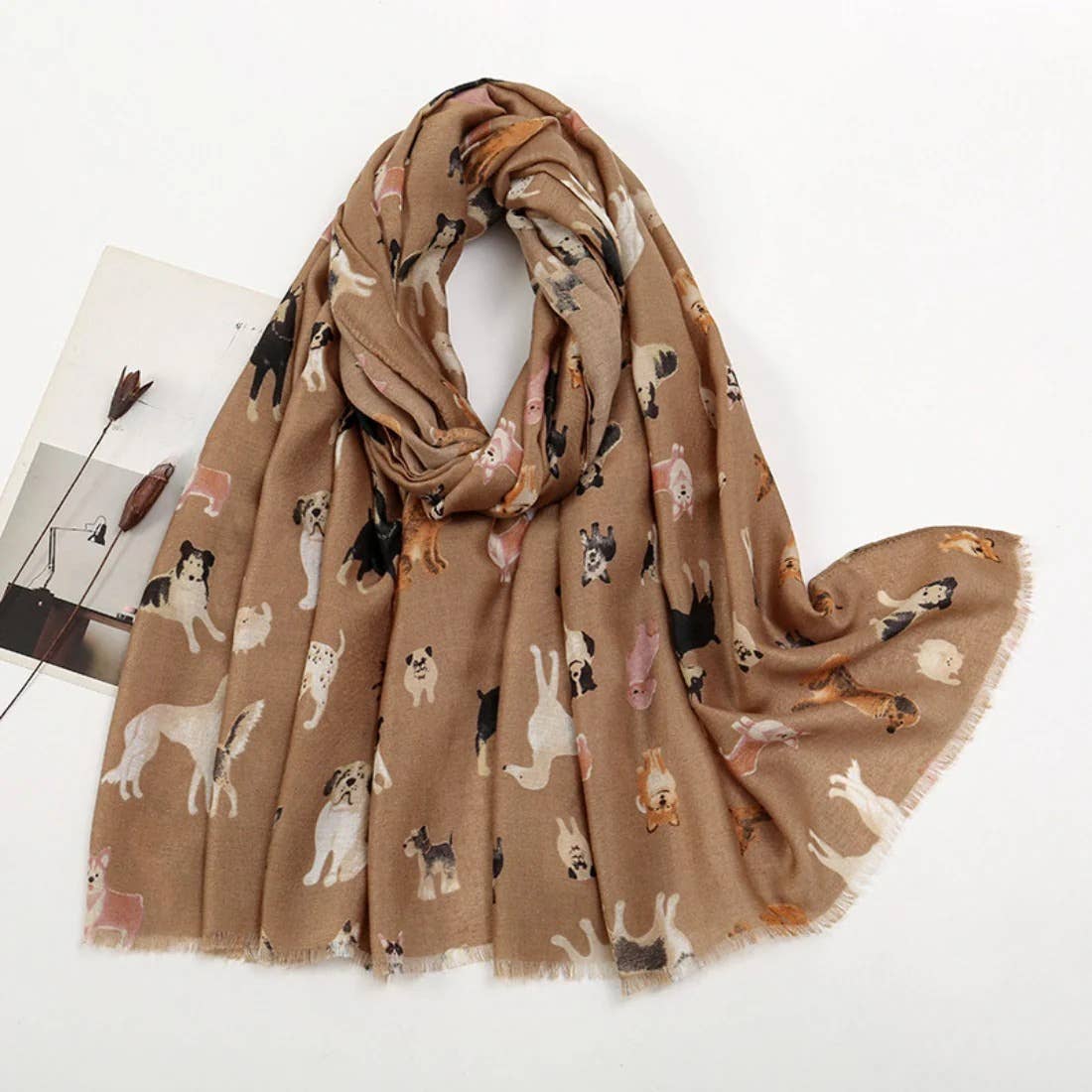 Cute Cartoon Dog Pattern Scarf