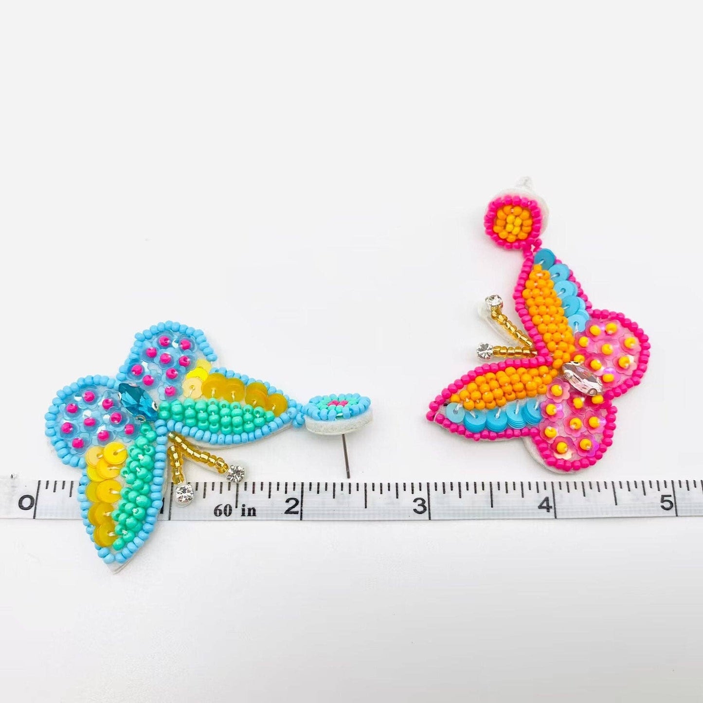 Colorful butterfly beaded earrings