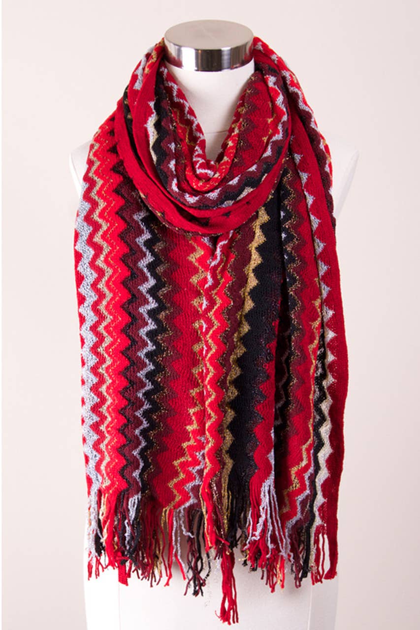 Zig Zag Pattern Scarf-Mkas4220