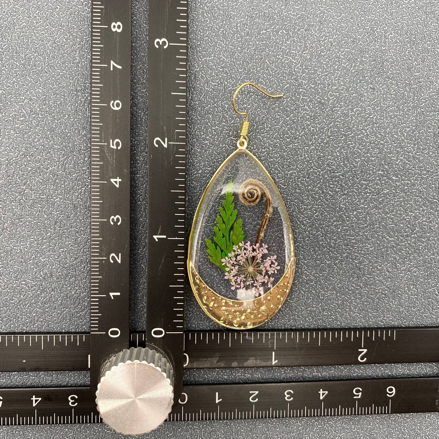Queen Anne's Lace & Ferns Dried Flowers Drop Earrings