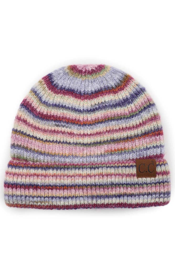 C.C Stripe Color Block Beanie
