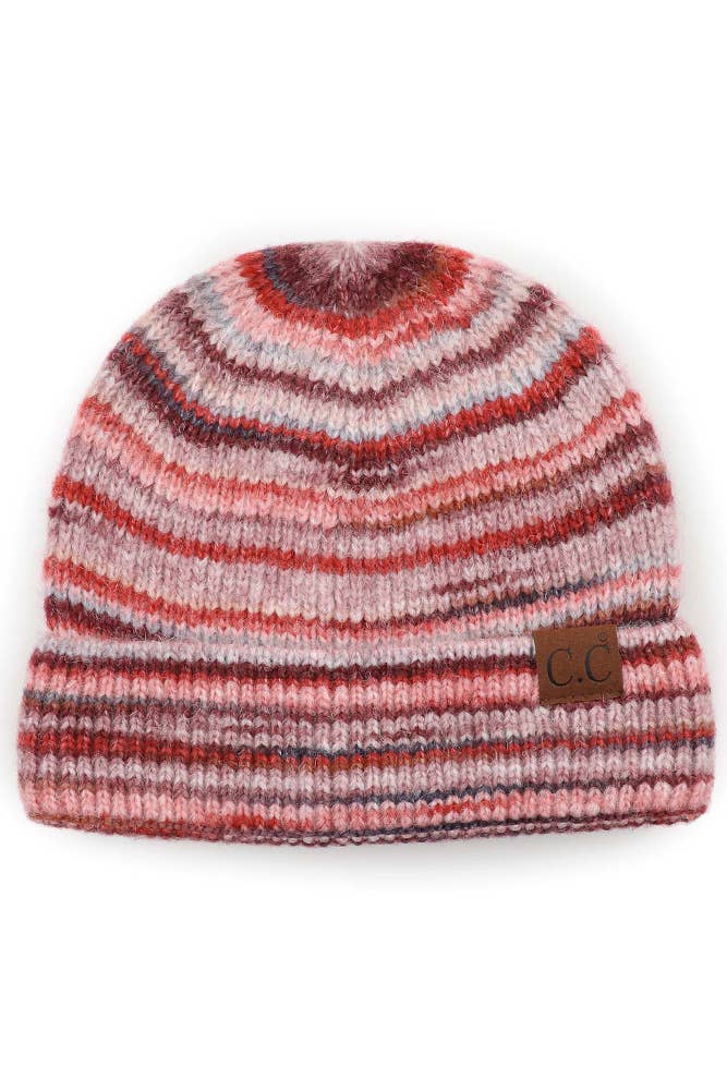 C.C Stripe Color Block Beanie