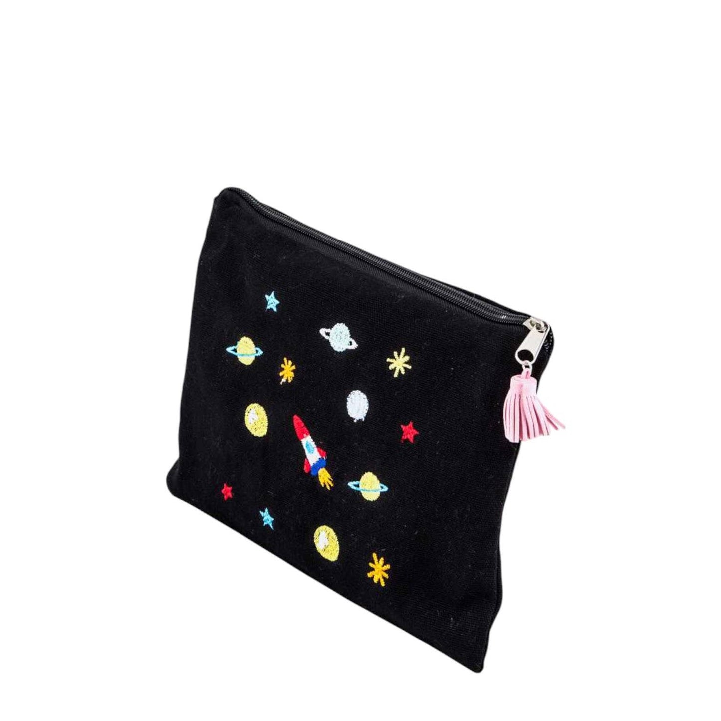 Space Embroidery Canvas Pouch