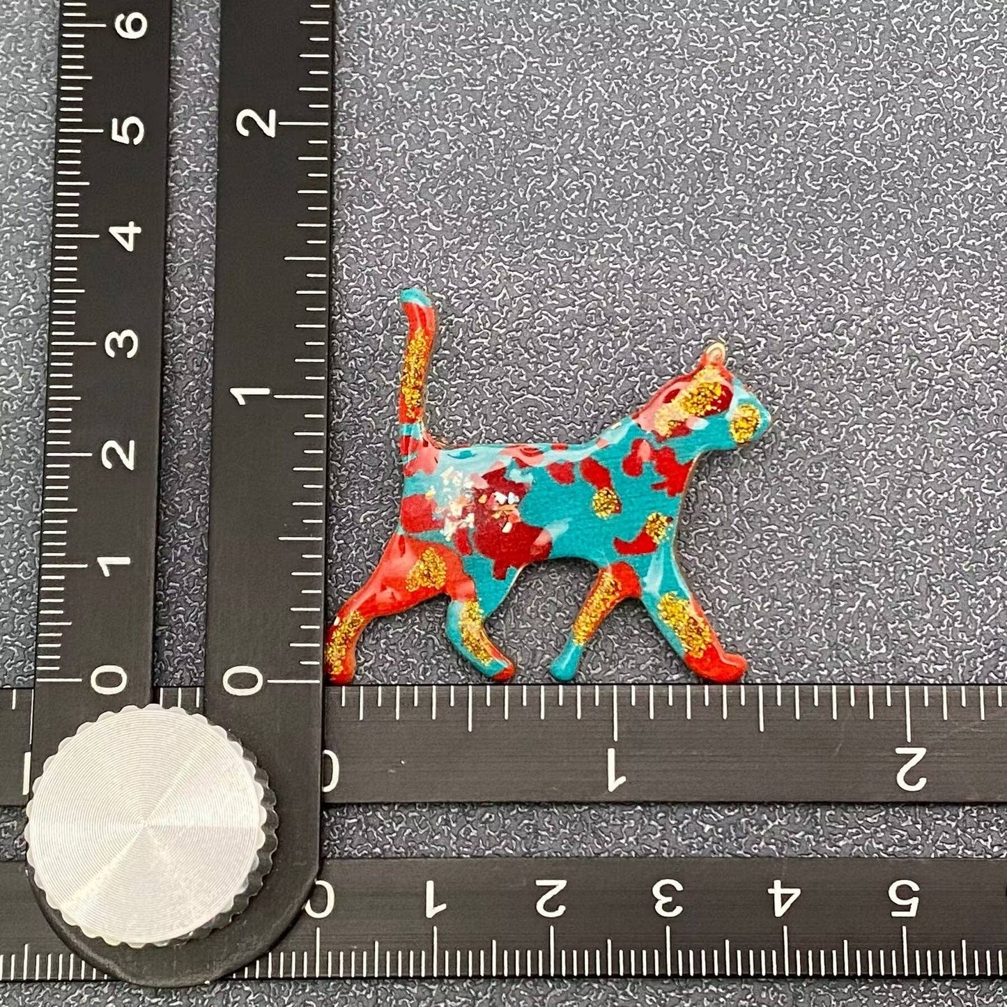 Colored Enamel Cat Brooch