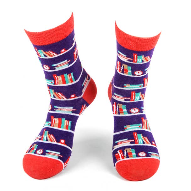 Women's Stack of Books Novelty Socks