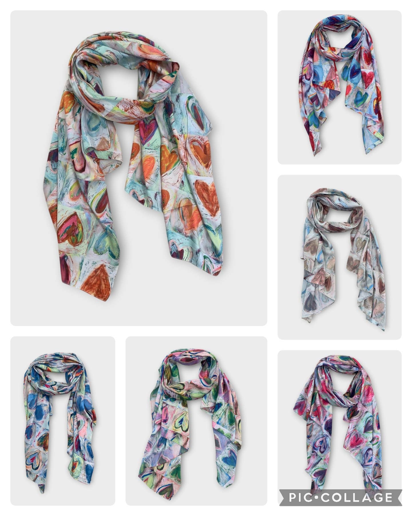 Long Silk-Feeling Scarves