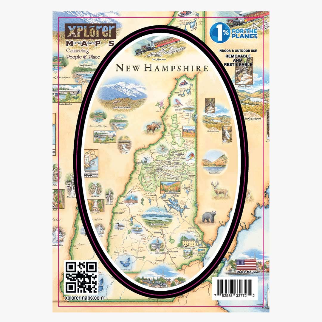 New Hampshire State Map Sticker