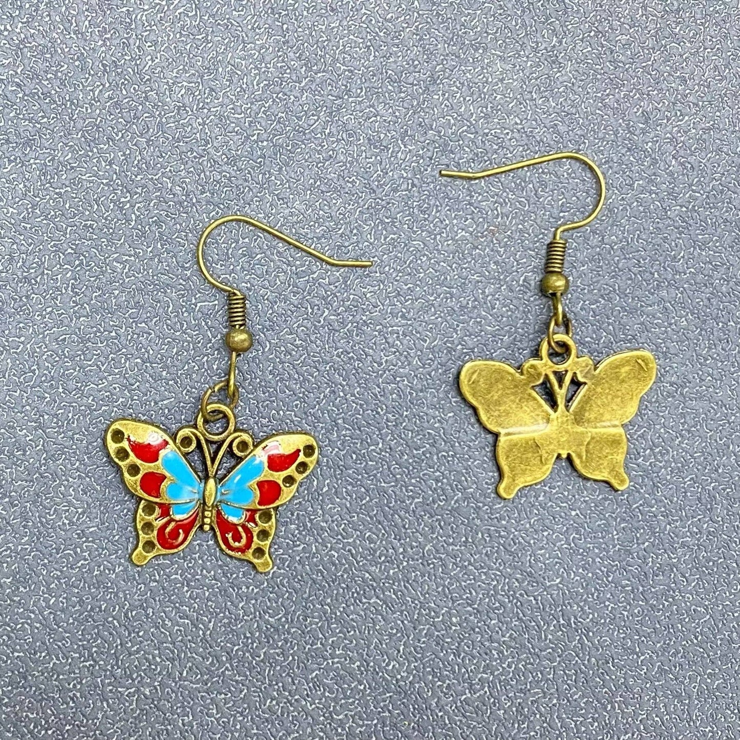 l Butterfly Bronze Tone Dangle Earrings